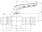Press-Kugelhahnen kurze Spindel Fullflow BF212001 DN 32 / 35mm - Ballofix/Broen-Armaturen