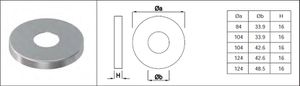 Rosette mit Zentrumsl. eins. geschl. Pl. 80, Pf. 33.7 mm 128056 - INOXTECH-Handlauf-/Geländer-System