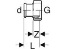 Übergangsverschraubung 22 x 13/8" 34161 konisch dichtend - Mapress-Gas-Formstücke