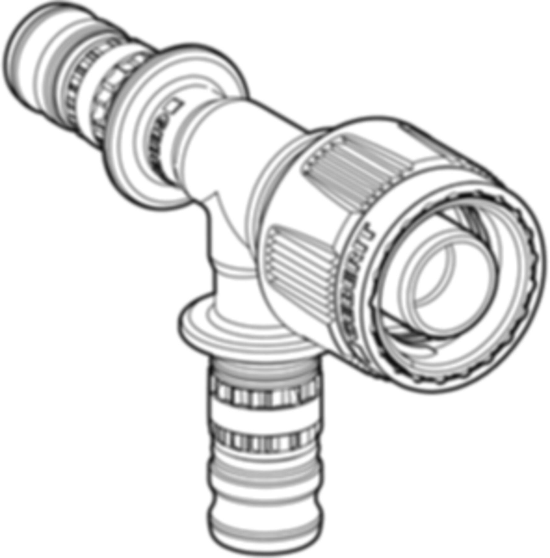 T-Stück 16mm-16mm-1/2" 621.454.00.5 mit MasterFix - Geberit-Mepla-Formstücke