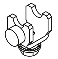 HAWA-PORTA Schienenstopper, Porta 60/100, Stahl 35x25x24mm, verzinkt, ohne Rückhaltefeder - Schiebetür- und Schiebetorbeschläge