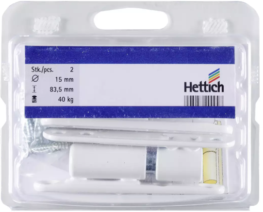 Hettich Renovierband Weiss, Traglast mx. 40kg, 15 x 83.5mm, à 2 Stk - Diverse Möbelbeschläge und Zubehör