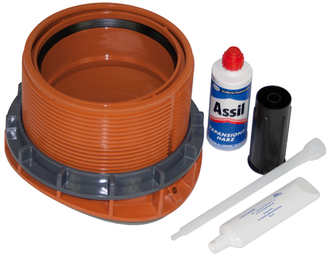 Fabekun-Anschlus 200mm,Hauptl:700-1100mm Bohrung 257mm, WS: 50-200mm - Jansen Formstücke spezial