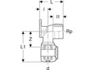 Anschlusswinkel 90° 20mm-1/2" L=36mm 620.761.00.1 - Geberit FlowFit-Rohre/Formstücke