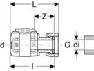 Übergangsverschraubung 50mm-23/4" mit Überwurfmutter Messing 620.675.00.1 - Geberit FlowFit-Rohre/Formstücke