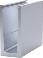 Aluminium U-Profil Ganzglasgeländer Basic Trockenverglasung, 158 x 70mm, roh, pressblank, L - INOXTECH-Handlauf-/Geländer-System