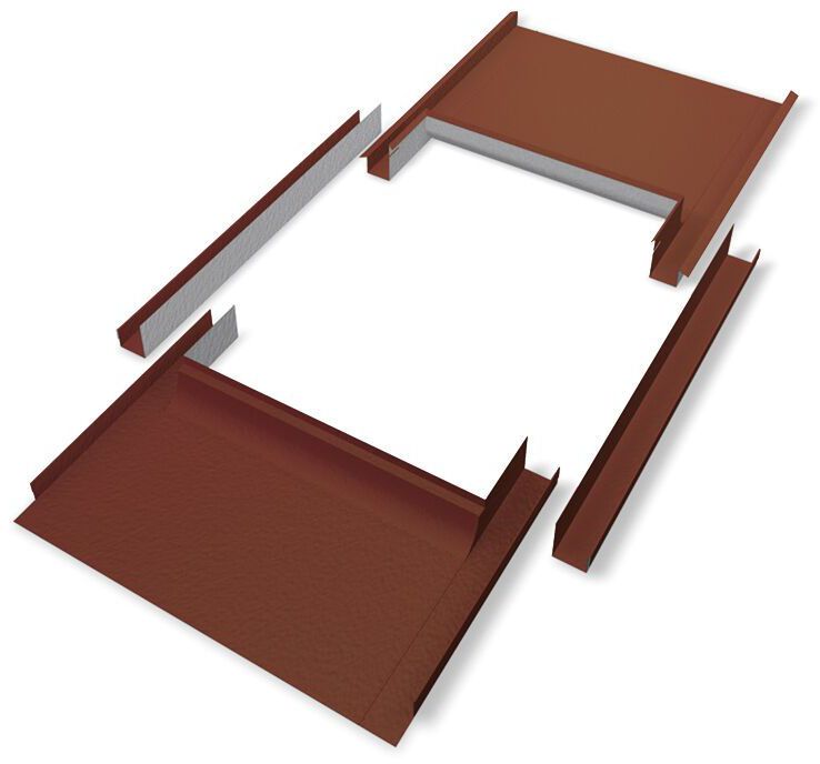 PREFA Einfassung für Velux stucco 134x160 cm, 05 P.10 Oxydrot 111621 - PREFA Dachsysteme