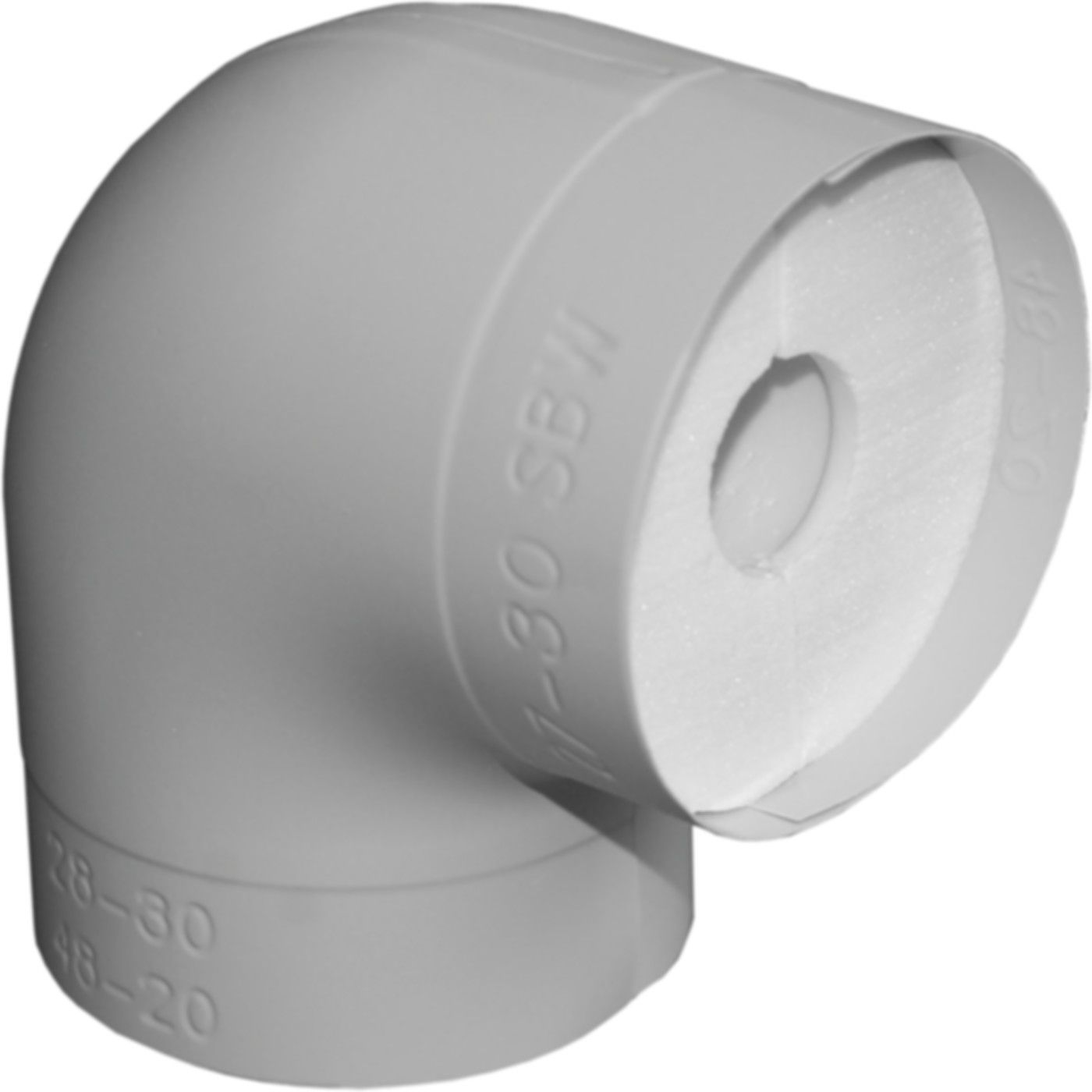 PU-Bogen 90° formgeschäumt mit PVC-Hülle 20 mm - d 35 mm / 1" - Polyroll/Steinonorm Isolation