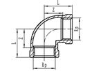 Inox-Winkel 90° IG/IG 1/4" 1090 - Rostfreie Gewindefittings