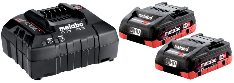 Basis-Set LiHD 4.0Ah 18V, LiHD, 2 x 4.0Ah, + Ladegerät im Karton - Metabo Maschinenzubehör