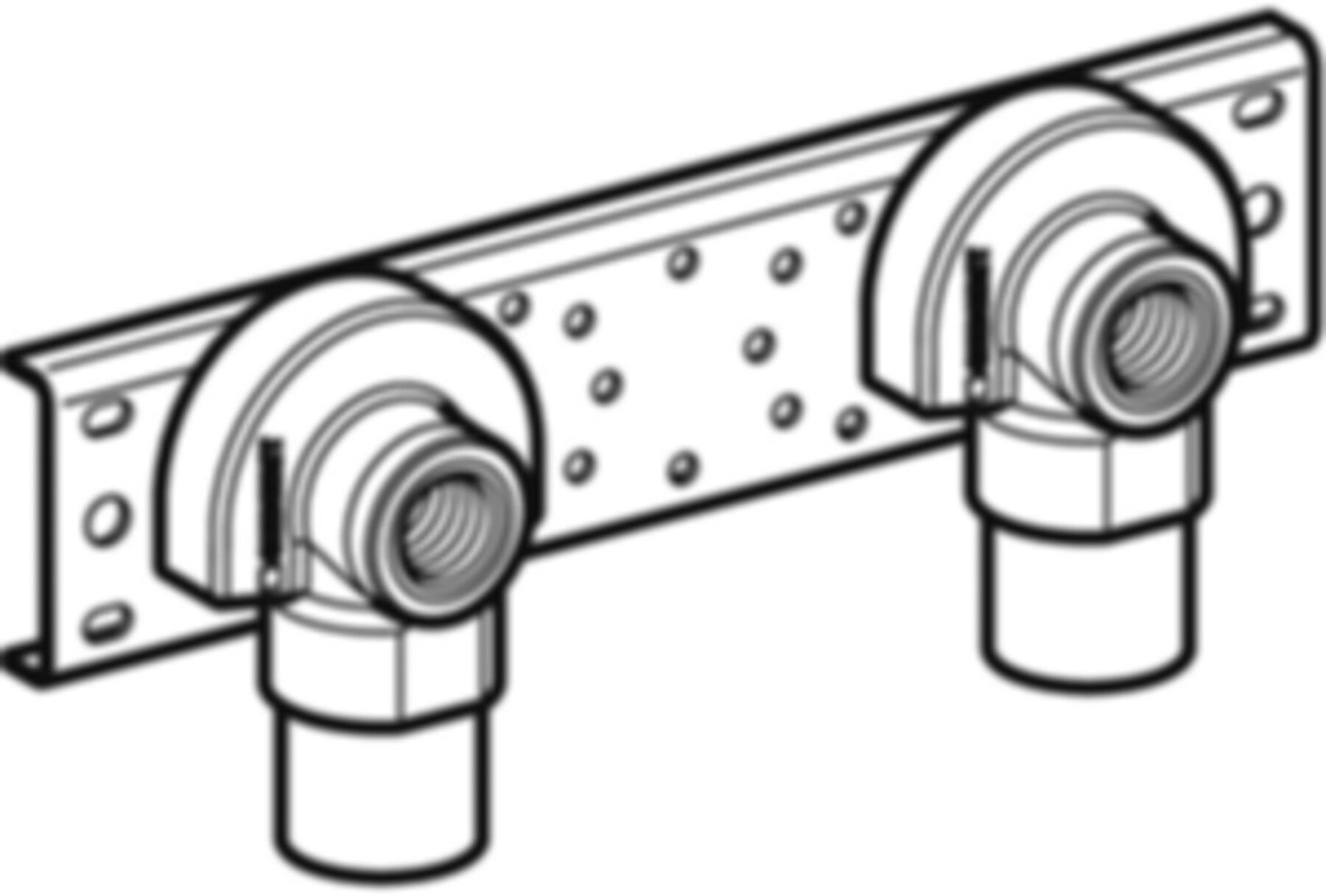Anschlusswinkel 90° zweifach 100mm 1/2"- MF1/2" mit Aussengewinde 632.863.00.2 - Geberit-Push Fit-Formstücke