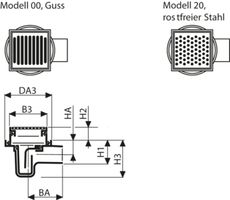 Fig. 1661 106 00 2to BODA 2000 - Bodenabläufe von Roll