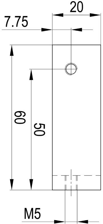 Eckverbinder aus Aluminium AIMgSi1 60 x 60 x 20 mm hochkant - INOXTECH-Handlauf-/Geländer-System