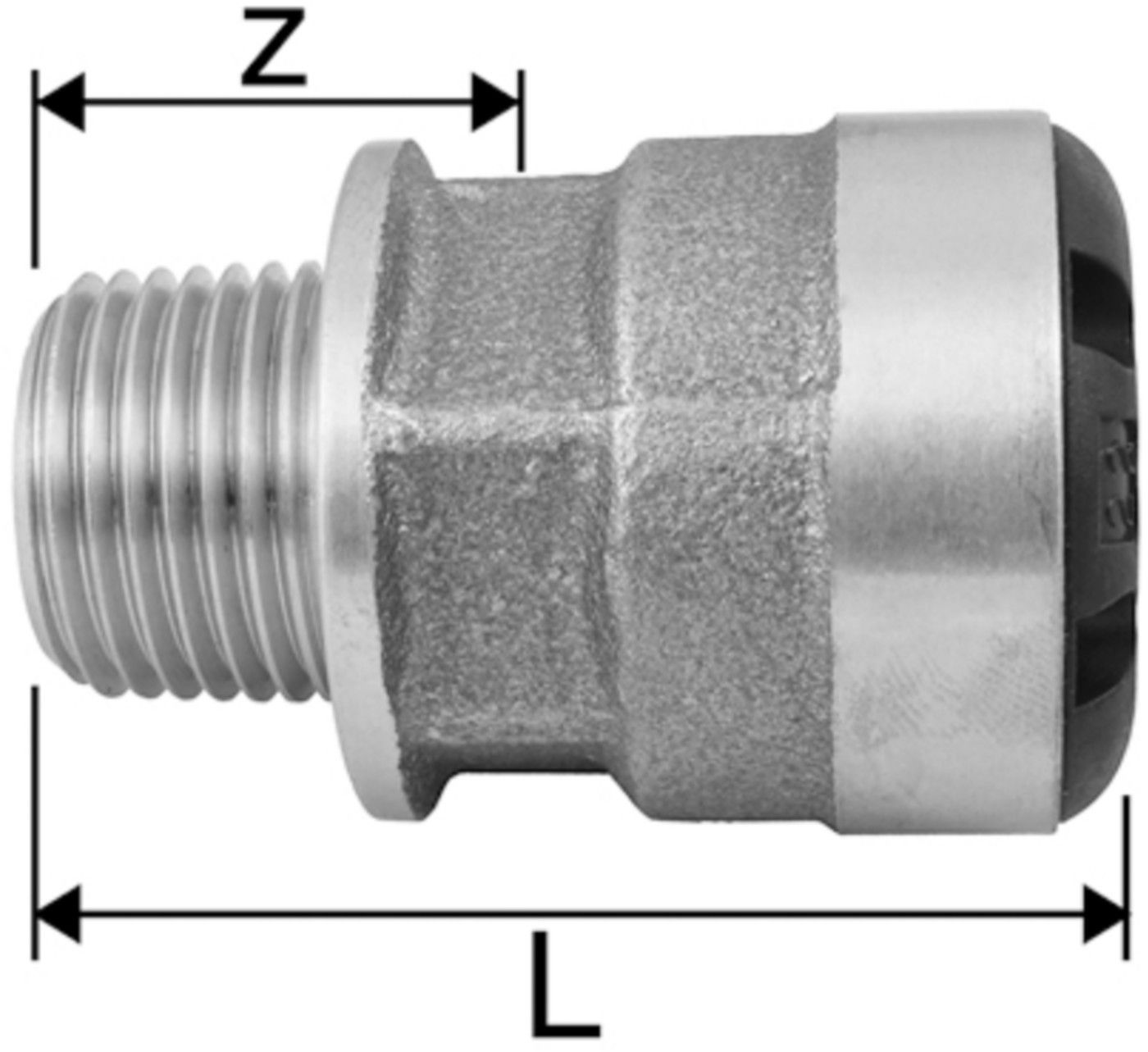 Industrie-Übergang mit AG 28 mm - 1" 8820.2811 - SudoFIT-Formstücke