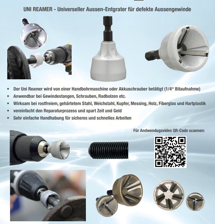 RUKO Aussen-Entgrater Uni Reamer Ø3 - 19mm , 3x Hartemtall Klinge 400 U/min - Bohren