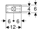 Montageplatte einfach 601.736.00.1 gerade / kurz - Geberit-Push Fit-Formstücke