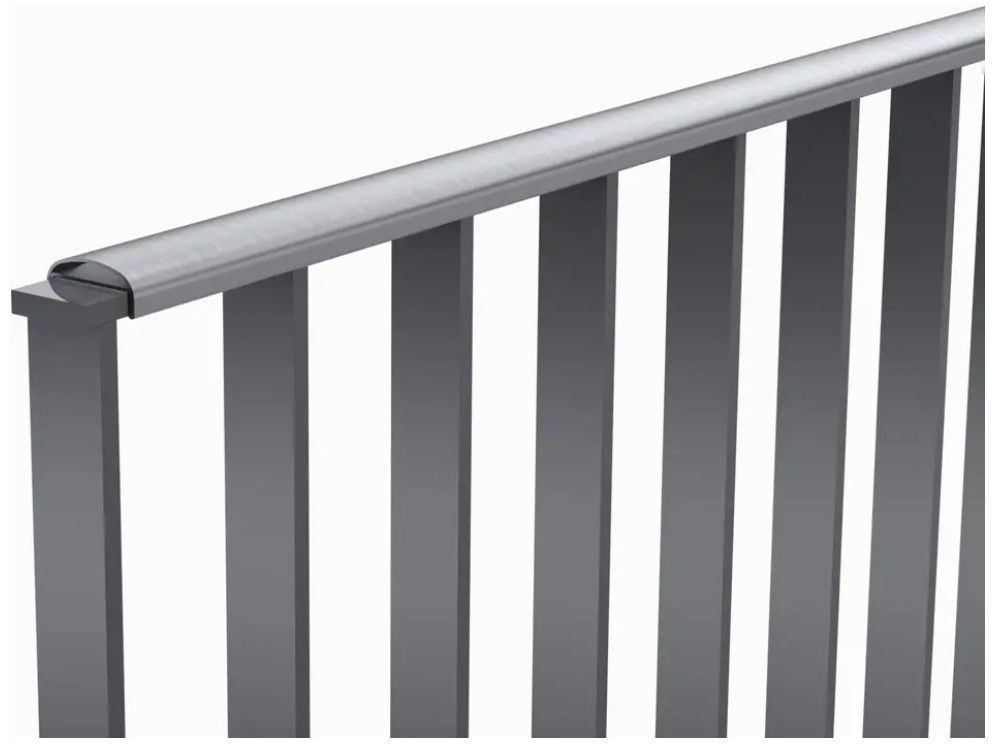 Handlaufprofil 48.5 x 21mm für Obergurt FLA 40x10mm, l = 6000 mm, CNS 1.4301 geschliffen E - INOXTECH-Handlauf-/Geländer-System