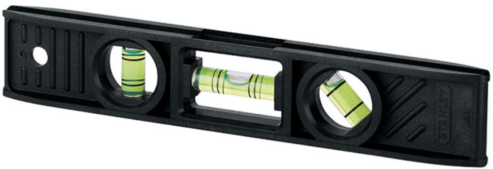 STANLEY Wasserwaage Torpedo Kunststoff L= 20cm, schwarz - Nivellieren