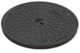 Vollguss-Deckel NW 400 B125 in Zementrohrfalz mit Kombigriff, mit GV, mit Verschraubung - Bauguss ACO  Klasse A-F
