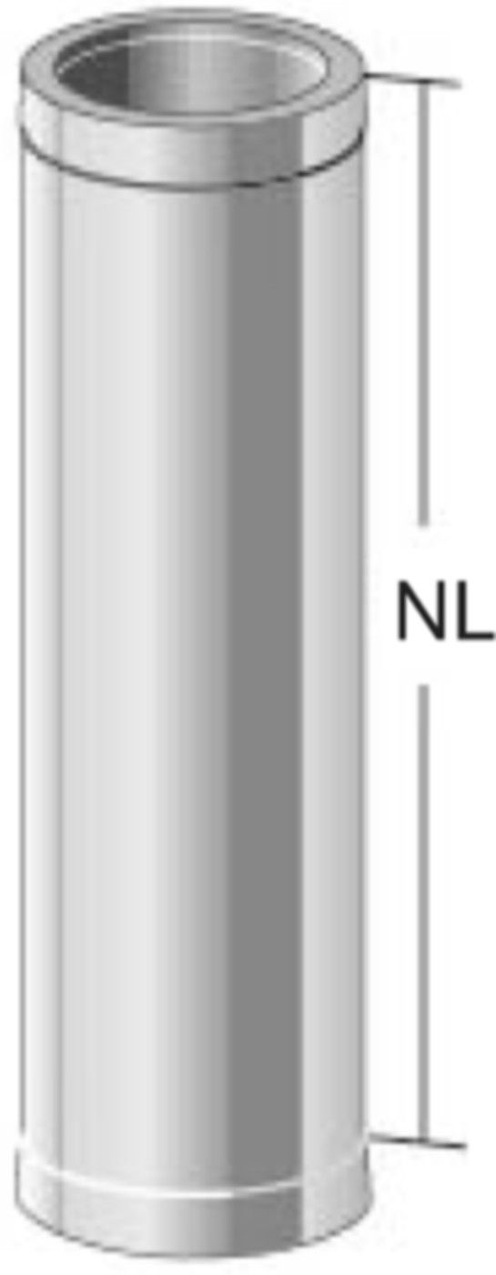 Alkon Rohrelement d 180 mm L=1000 mm 6KDR1020180 - Kaminsystem V4A doppelwandig
