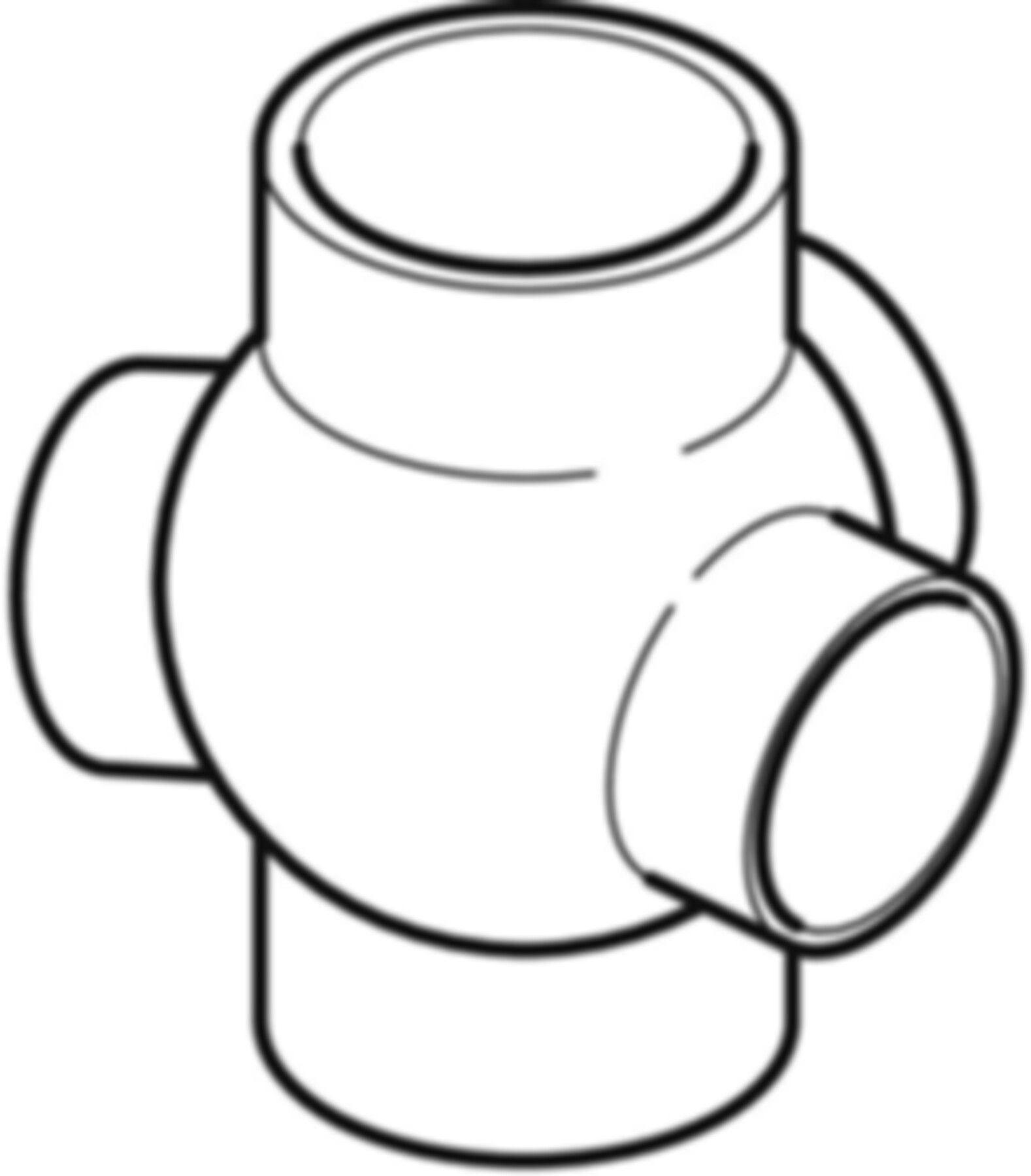 Mehrfach-Abzweig 3-teilig 135° d 75/ 75mm 365.600.16.1 - Geberit-PE-Formstücke