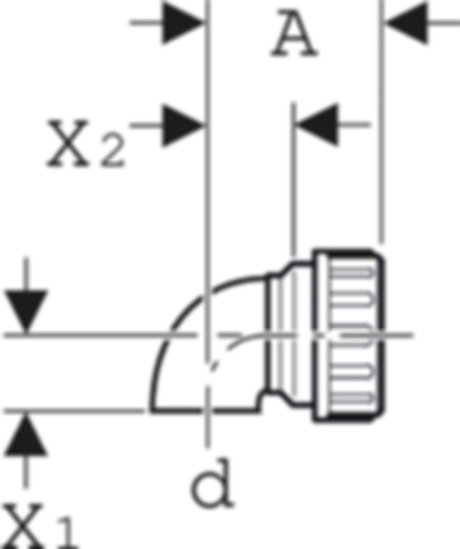 Bogen 90° m/Verschraubung 363.877.16.1 d 56mm - Geberit-PE-Formstücke