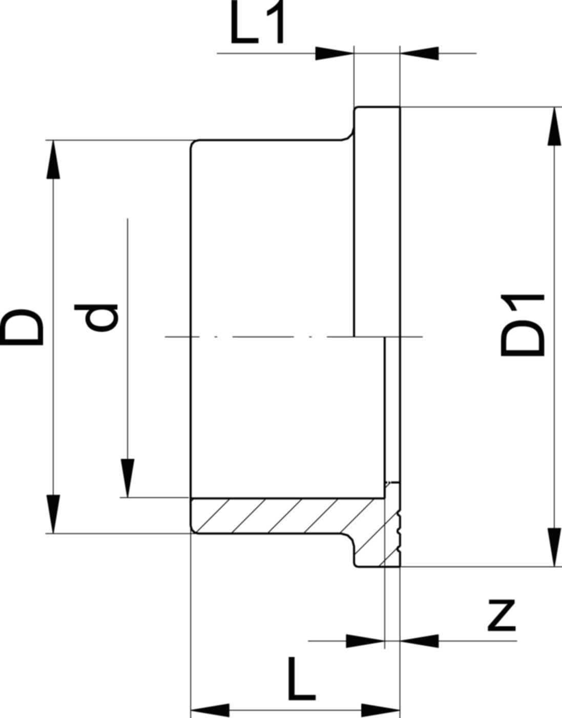 Bundbuchsen flach m/Muffe 20 mm 721 800 106 - GF Hart PVC-U Formstücke