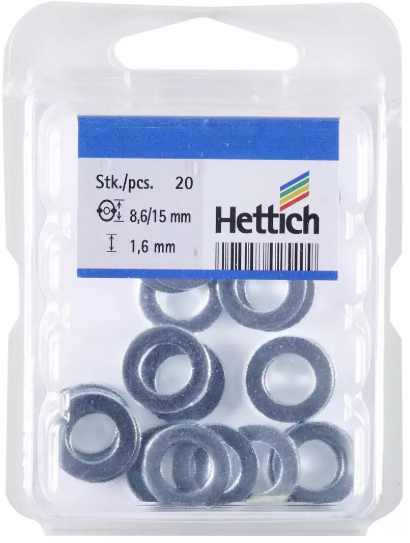 Hettich Distanzring verzinkt, 8.6 x 15 x 1.6mm, à 20 Stk - Diverse Möbelbeschläge und Zubehör