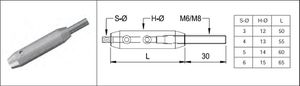 Seilhülse verschraubbar m. Aussengew. Seil-Ø 3mm M6 x 30 mm geschl. 1.4301 - INOXTECH-Handlauf-/Geländer-System