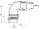 Winkel-Drehfitting 90° 6451 mit ZAK-Anschluss d 32mm - Hawle Steckfittinge