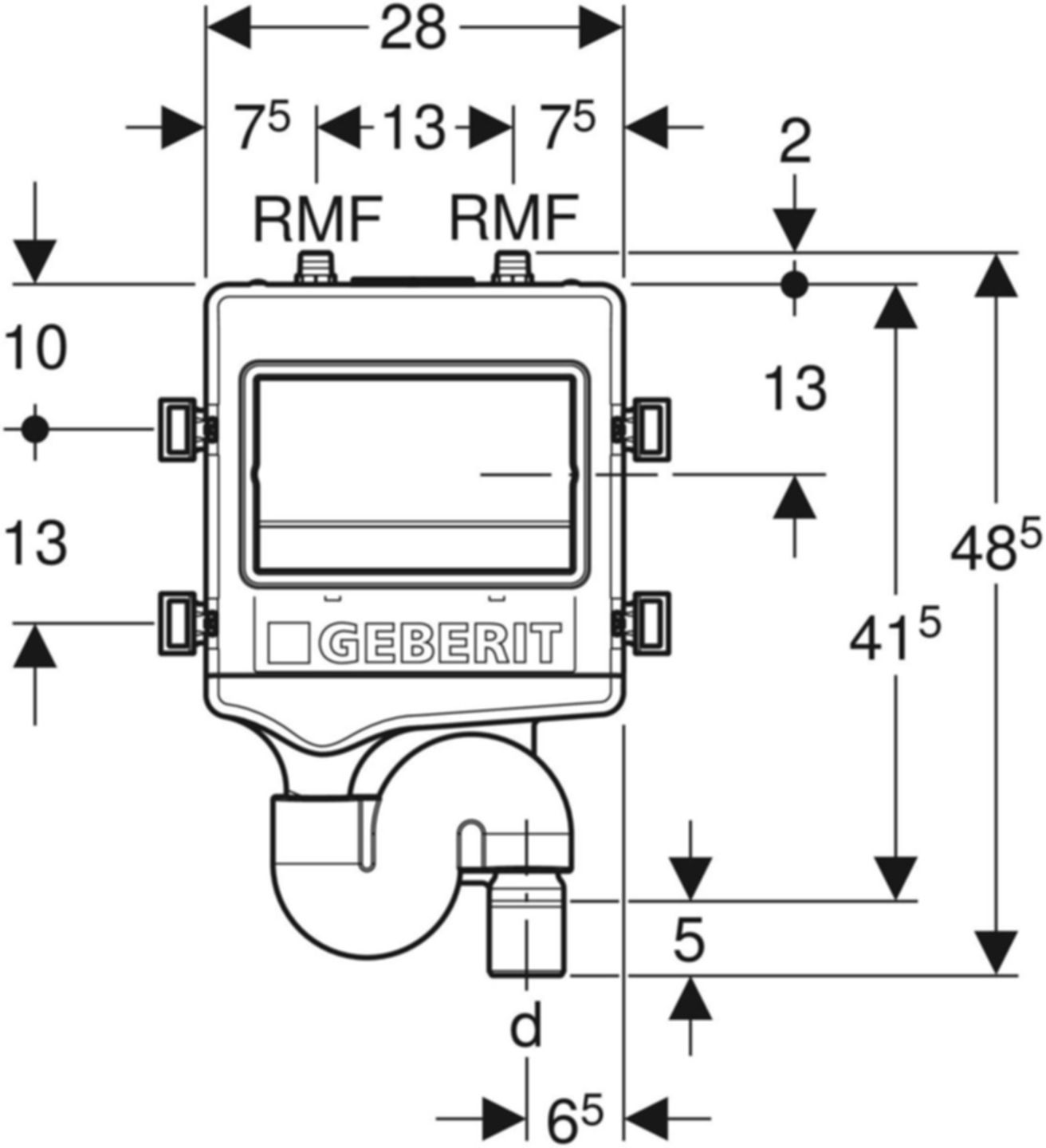Hygienespülung HS50 mit 1 Wasseranschluss rechts 50mm 1/2" 616.272.00.1 - Geberit Systemventile / Armaturen