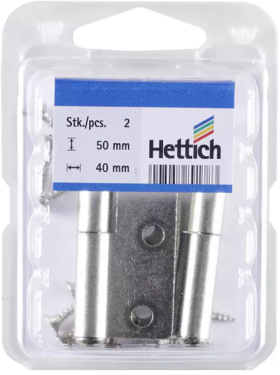 Hettich Möbelband Rechts, vernickelt, 50 x 40mm, à 2 Stk - Diverse Möbelbeschläge und Zubehör