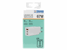 Ladeadapter, 2xUSB-C, 1xUSB-A, 67W weiss, 230V, max. 5.85 A - Elektrozubehör