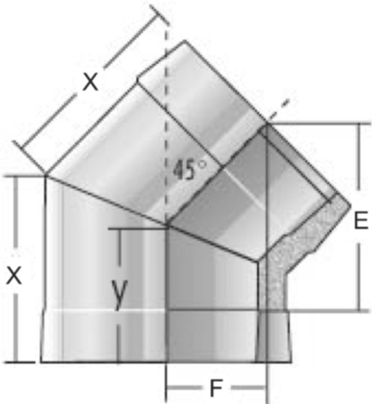 Alkon Bogen 45° d 200 mm 6KDBG45200 - Kaminsystem V4A doppelwandig
