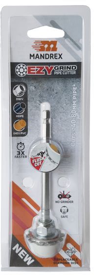 MANDREX Diamant-Rohrschneider EZYGrind Ø40-80 mm , für PVC- und HDPE-Rohre - Bohren