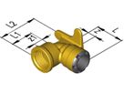 Anschlusswinkel 90° mit Wandflansch IG d 12 mm - 1/2" 9809.1207 - SudoFIT-Formstücke