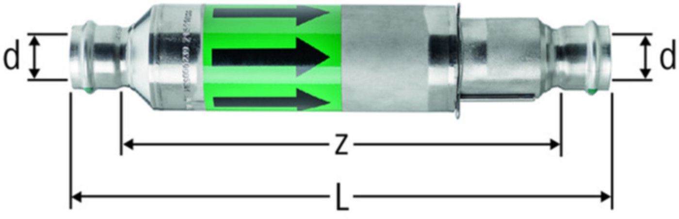 Längenkompensator 18 mm 80023.33 - Nussbaum-Optipress-Inox-Fittings