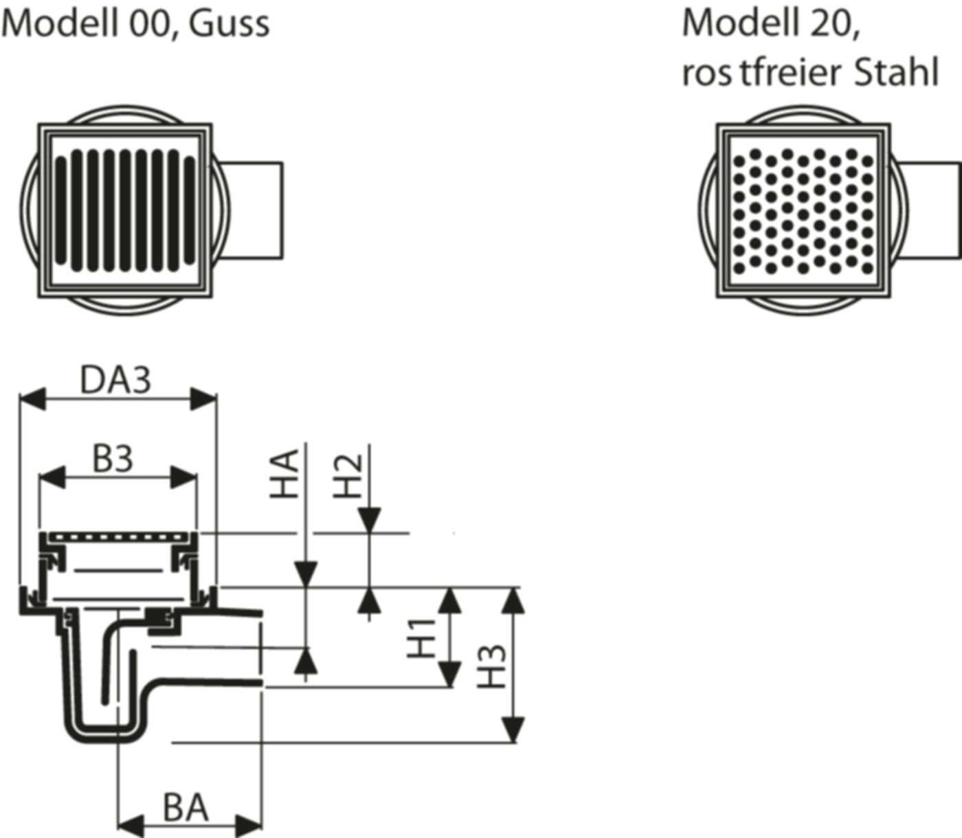Fig. 1661 108 00 2to BODA 2000 - Bodenabläufe von Roll