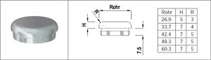 Rohrkappe gerade 26.9 mm geschliffen 126577 - INOXTECH-Handlauf-/Geländer-System