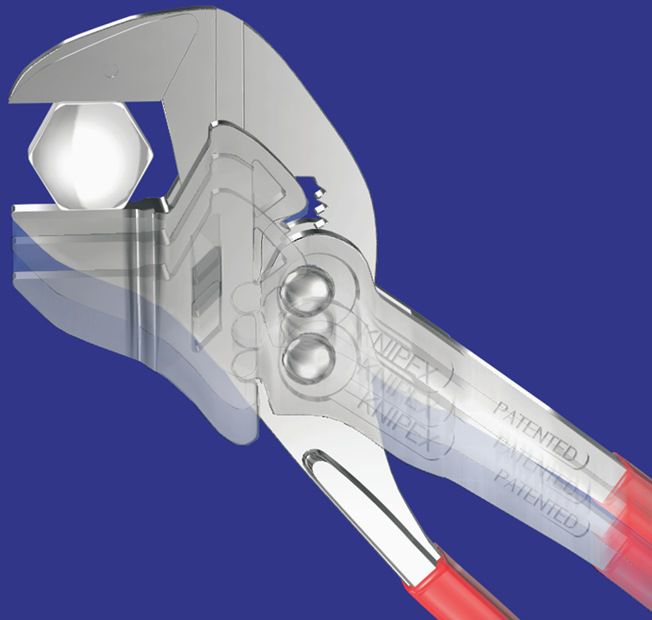 KNIPEX Zangenschlüssel, vernickelt 8603, L= 400mm, -Ø 85mm, PVC-Griffhülle - Zangen, Schneiden