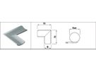 Eck-Auflageblech breite Ausführung HI. 48.3 mm geschliffen 1.4301 - INOXTECH-Handlauf-/Geländer-System