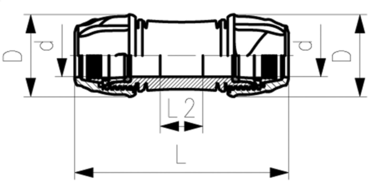 Reparaturkupplung (ohne Mittenanschlag) d 25mm 158 400 169 - GF iJoint-Klemmverbinder