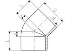 Winkel 45° mit 2 Muffen 20 mm 721 150 106 - GF Hart PVC-U Formstücke