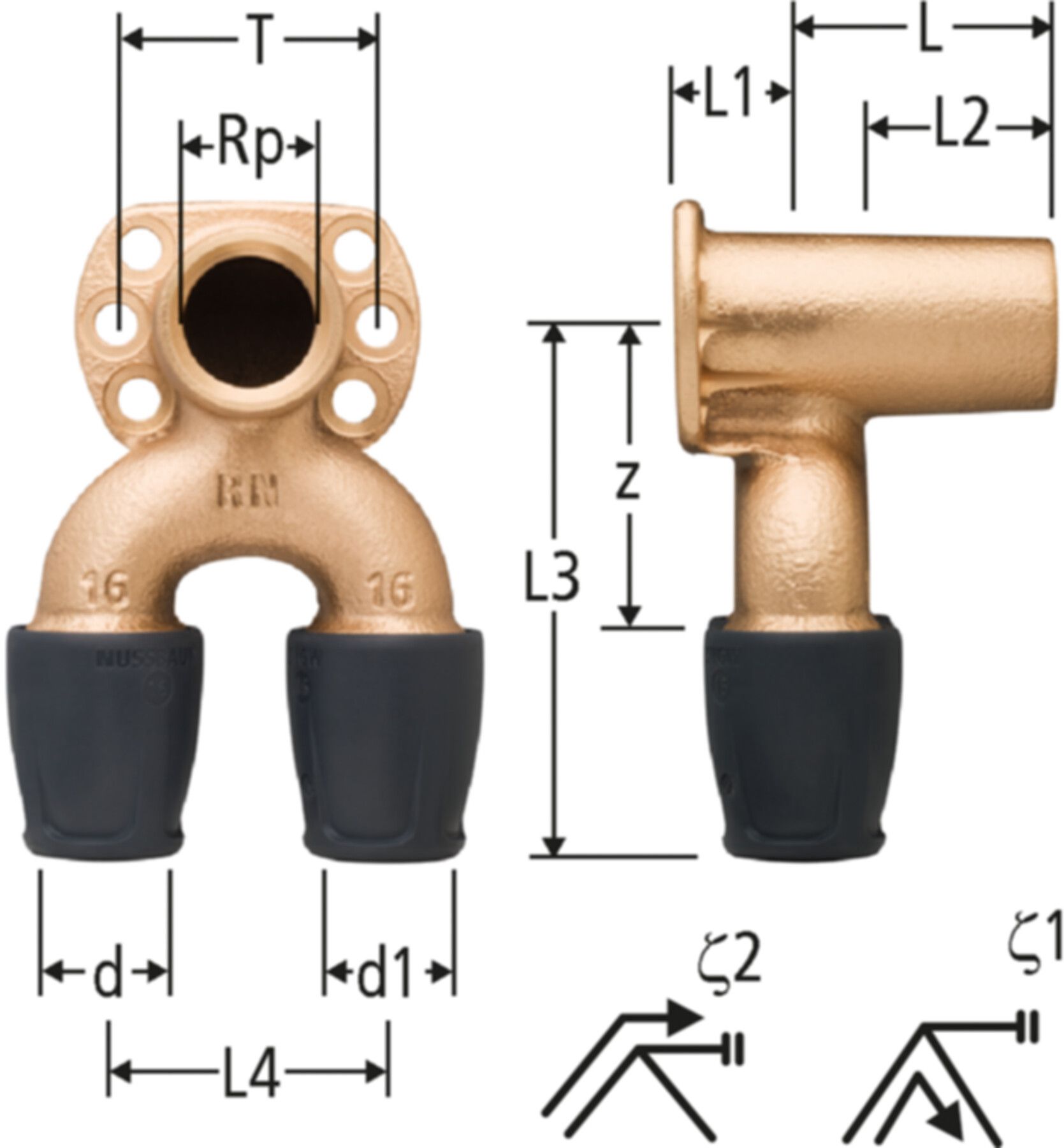 Doppelanschlusswinkel NUSSBAUM Optiflex-Profix
