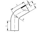 Bogen 60° nahtlos PE100 S8 PN 10 d 110mm 753 070 814 - PE100 Stutzenformstücke langschenklig