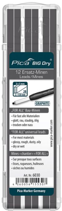 Pica Ersatzminen-Set BIG-Dry SUMMER HEAT je 4x gelb, grau, rot, wasserfest, Pack à 12 Stk - Auszeichnen