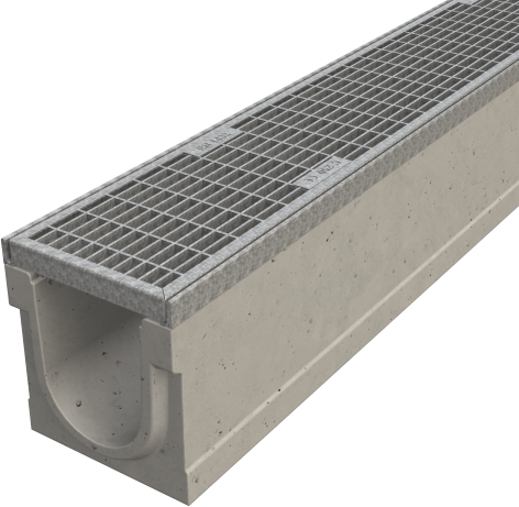 1-10.0 MC TOP100 C250 m.verz.Maschenrost m.verz.Kantens.,arret.,L=1000mm, H=210mm - BGS Kastenrinnen