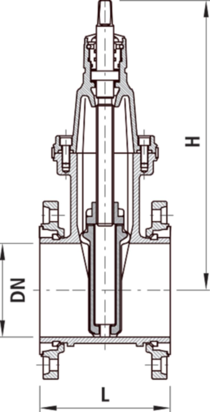 Tausch-Schieber PN 10 4019 inkl. Losflansch, zugfest DN 200 - Hawle Armaturen