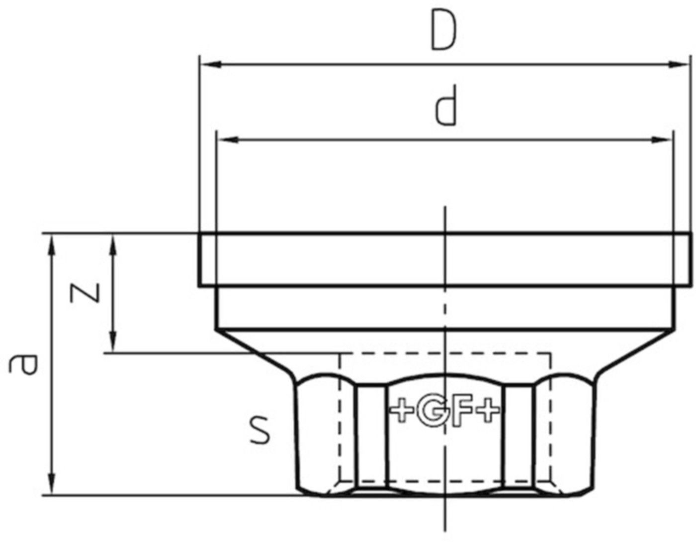 Einleget. red. 372 V 11/4"- 1" 770 372 216 - GF verz. Tempergussfittings