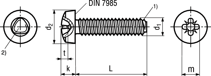 Gew-Furch Linsenschr Pozi St vzb BN2724 DIN7500C M2,5x10 - Bossard Schrauben